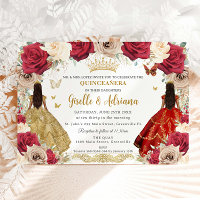 Rosas Dourados vermelhos Gêmeas florais Quinceañer