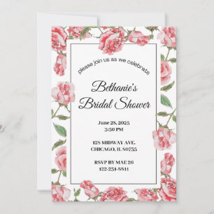 Convites Rosas e Romance: Uma celebração de Chá de panela