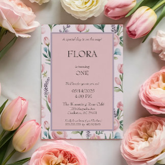 Convites Rosas e Tulipas Florais de Pastel Soft Personaliza