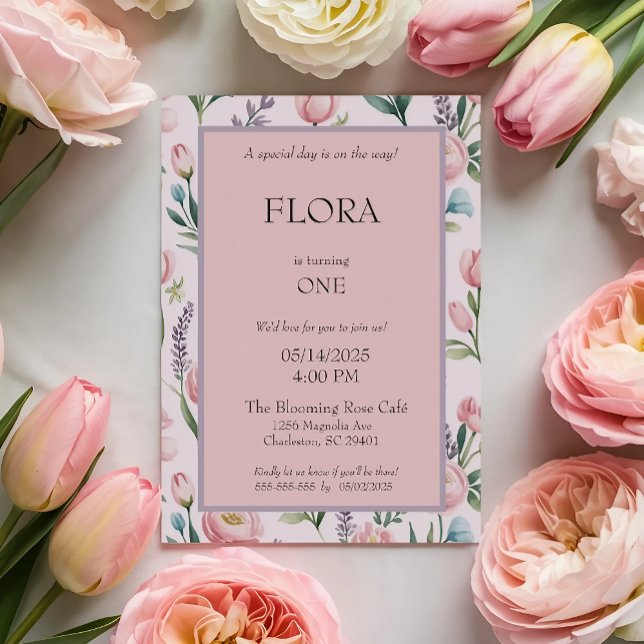 Convites Rosas e Tulipas Florais de Pastel Soft Personaliza (Criador carregado)