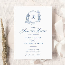 Convites Rosas Elegantes Florais Monograma de Crest Salvar 