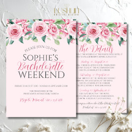 Convites Rosas em Aquarela Fim de semana de despedida de so