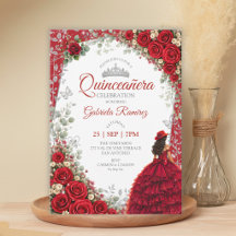 Rosas em Aquarela Vermelhas e Prata Quinceañera
