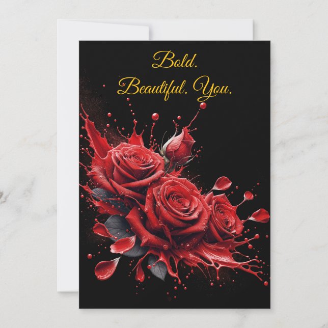 Convites Rosas em Bloom - Aniversário Elegante (Frente)