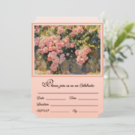 Convites Rosas em Cascata convidam Você para Celebrar