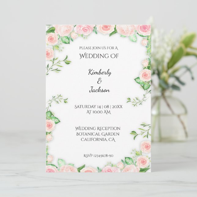 Convites Rosas em Flor (Em pé/Frente)