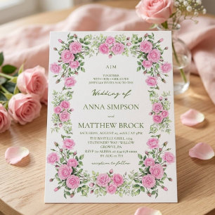 Convites Rosas em tons de rosa poeirento e sage elegantes p