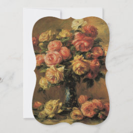 Convites Rosas em um Vase por Renoir, Vintage Floral Weddin