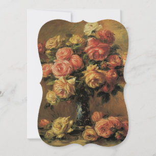 Convites Rosas em um Vase por Renoir, Vintage Floral Weddin