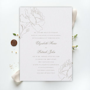 Convites Rosas Embutidas Falsas Pérolas Casamento Formal do