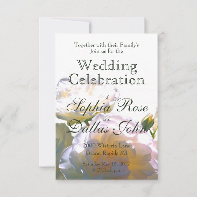 Convites Rosas esbranquiçados de cor laranja esbranquiçada (Frente)