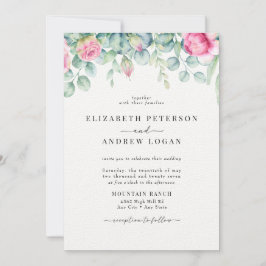 Convites Rosas Eucalyptus | Boho Greenery Casamento Elegant