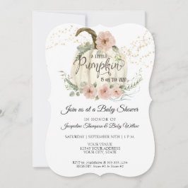 Convites Rosas Florais Blush Queda Chá de fraldas Pumpkin B