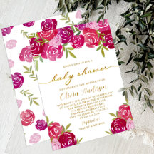 Rosas Florais Rosa e Roxo Chá de Menina