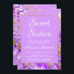Convites Rosas Florais Roxos Doce Dezesseis Monograma<br><div class="desc">Rosas Florais De Folha Roxa e Dourada Convite de festas Doce 16 Monograma com Tipografia Branca. Este Rosa Flower Sweet XVI convite é perfeito para uma Lavanda e Bolsa mensageifesta de aniversario elegante Dourada que procura celebrar no estilo moderno. Seu nome pessoal e inicial podem ser adicionados no verso do...</div>