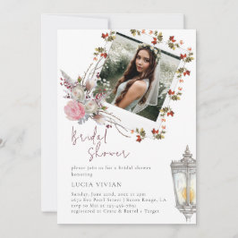 Convites Rosas Florais Russos e Chá de panela de Foto Lante