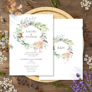 Convites Rosas Florais Verdejantes Casamento Florestal
