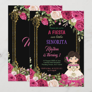 Convites Rosas Flores Fiesta primeiro aniversario Floral
