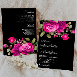 Convites Rosas Fuchsia Rosa Quente Todas em Um Casamento Pr