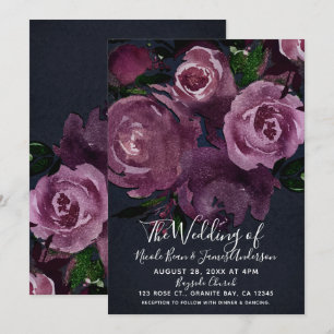 Convites Rosas Fúcsia Frutadas Flores Escuras Casamento Gla