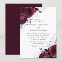 Rosas Magicais De Borgonha Com Casamento Elegante