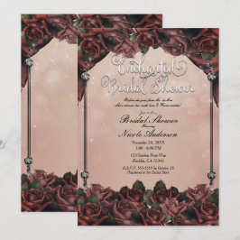 Convites Rosas Marrom Ferrugem Mocha Elegante Casamento de 