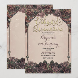 Convites Rosas Mauve Spice Brilham 15 Quinceañera 15 anos  
