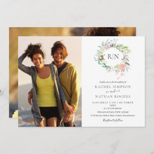 Convites Rosas Monogramas Greenery Floral 2 Foto Casamento