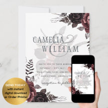 Rosas Negras Escuros de Borgonha Queda Inverno