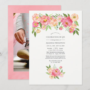 Convites Rosas Paineis em Aquarela Rosa Pastel Celebração d