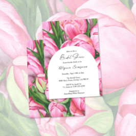 Convites Rosas peônia folhagem Chuveiro Nupcial Floral