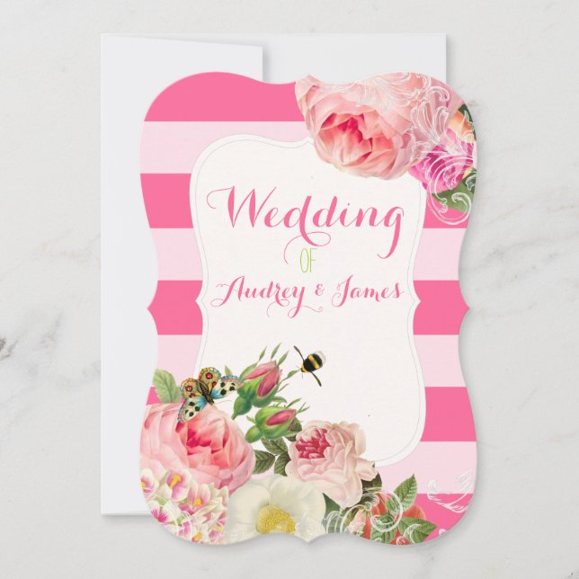 Convites rosas/peônias/primogênita da PixDezines (Frente)