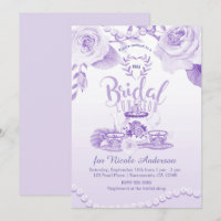 Rosas & Pérolas Chá de Lanche de Noiva Roxo Elegan