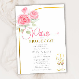 Convites Rosas Petals Prosecco Chá de panela Arco Dourado B
