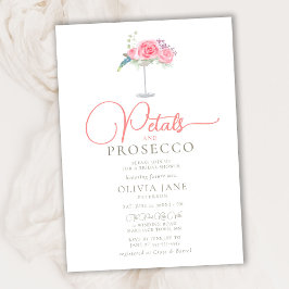 Convites Rosas Petals Prosecco Chá de panela Cocktail Boho