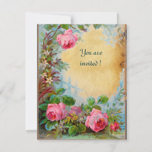Convites ROSAS PINK & JASMINS pergaminho