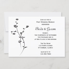 Convites Rosas Pretas e Brancas Brunch Pós-Casamento