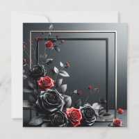 Rosas pretas e vermelhas tridimensionais