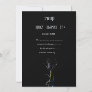Convites Rosas Pretas Simples Gótico RSVP