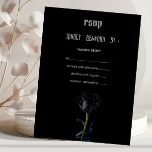 Convites Rosas Pretas Simples Gótico RSVP