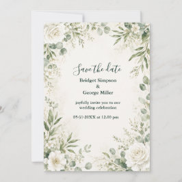 Convites Rosas Românticas Eucalipto Floral de Casamento