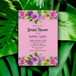 Convites Rosas Românticos Bloom Chá de panela Floral de Ver