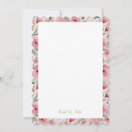 Convites Rosas românticos no papel de carta cor-de-rosa sua