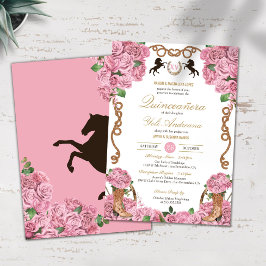Convites Rosas Rosa Bebidas Charra Quinceanera Floral Ocide