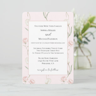 Convites Rosas Rosa Bege Tulipas Brancas Casamento