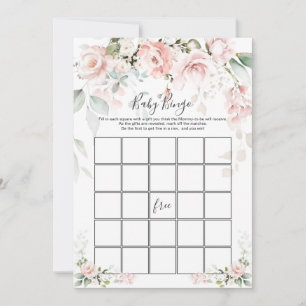 Convites Rosas Rosa Bingo Bebê/Adivinha quem Chá de frald
