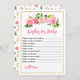 Convites Rosas Rosa Chá de fraldas Floral Desejo Para Bebê