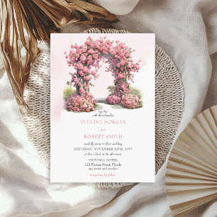 Convites Rosas rosa-claro-claro-de-água, arca de casamento 