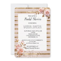 Rosas rosa Douradas Stripes Chá de panela brilhant