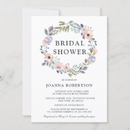 Convites Rosas Rosa Dusty Chá de panela Floral Midverão